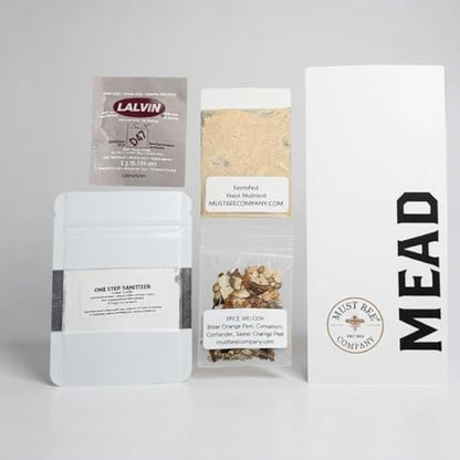 Mead Ingredients Only- Yeast, Yeast Nutrients, Spice Melody (Bitter Orange Peel, Sweet Orange Peel, Coriander, Cinnamon) One Step Cleanser & Instructions. Use With Any Mead Making Kit.