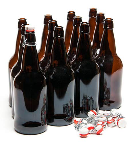 The Homebrew Shop 1 Liter Amber E.Z. Cap Bottle - Case of 12