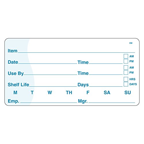 DayMark Safety Systems DissolveMark IT110084 Shelf Life/Use by Dissolvable Label, 2" x 4", White, Roll of 125 - size: 2" x 4"
