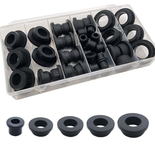 45PCS T-Type Rubber Grommet kit 5 Size Silicone Grommets for Wiring Automotive Rubber Firewall Hole Plug Cable Wire Protection,Drain Holes in Irrigation Systems etc(1/2" 3/4" 7/8" 1" 1 1/4")