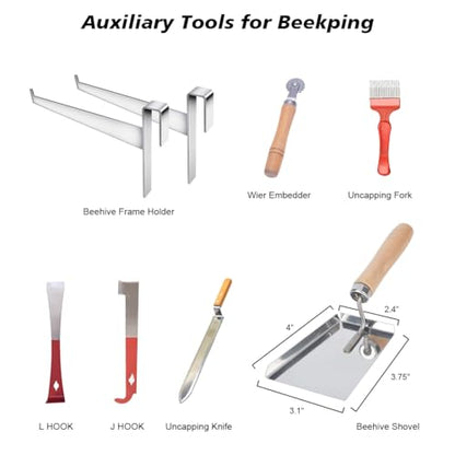 MayBee Beekeeping Supplies Bee Keeper Starting Kit 20 Pcs Beekeeping Tool Kit Bee Smoker Kit,Bee Keeping Supplies-All Starter Kit