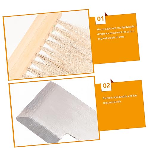 Sosoport Bee Hive Brush Tool Beekeeping Supply Soft Bristles j Hook for Beehive Frame