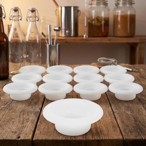 12pcs White Full-cover Sealing Gaskets for Swing Top Bottles, Beer and Soda Bottle Washers Replacement, Leak-proof Flip Cap Seals for Home Brewing and Fermentation