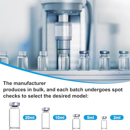 10 Pack 10ml Sealed Sample Vials, Transparent Glass Vials with Self Healing Injection Port - size: 10ML