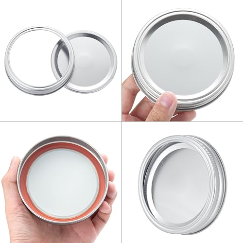 72Pcs Canning Lids with Rings Wide Mouth for Canning Jars, Ball,Kerr, Split Lids and Rings Food Grade Material, 100% Fit & Airtight for Regular Mouth Jars (36Ring+36Lids for Wide Mouth) - size: Wide Mouth (36 Lids + 36 Rings)