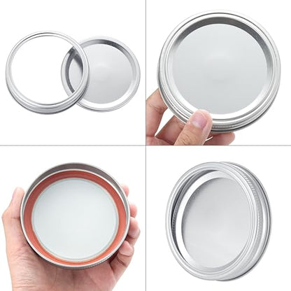 72Pcs Canning Lids with Rings Wide Mouth for Canning Jars, Ball,Kerr, Split Lids and Rings Food Grade Material, 100% Fit & Airtight for Regular Mouth Jars (36Ring+36Lids for Wide Mouth) - size: Wide Mouth (36 Lids + 36 Rings)