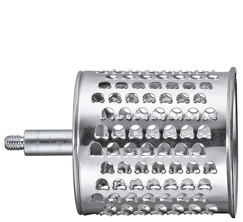 Zassenhaus Classic Drum Grater, Manual Kitchen Grater, Painted Metal, Beech Wood, Stainless Steel, Suction Base, 2 Grating Drums and Pestle, Can be Used as Vegetable Cutter, Cheese Grater and Slicer - color: Cream