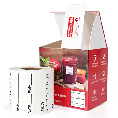 L LIKED 250 Dissolvable Labels 2"x 2" Use By Food Rotation Storage Label - size: 2"x2"/250labels/Black