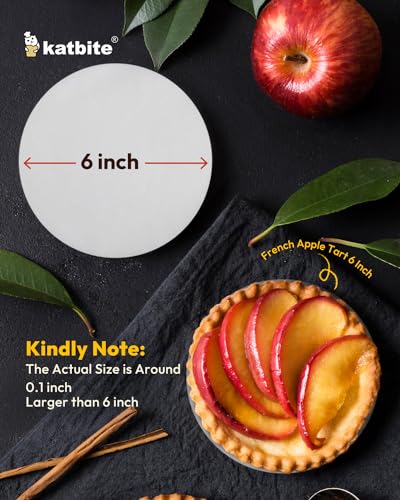 Katbite 400Pcs 6 Inch Parchment Paper Rounds, Round Parchment Paper for Cake Baking, Patty Separating, Tortilla Wrapping(2 Pack of 200Pcs) - size: 6inch-400