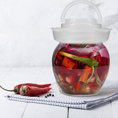 Veemoon 6pcs 200ml Fermenting Pickle Jars with Sealing Airlock, Household Vegetable Pickling Containers for Kitchen Food Storage