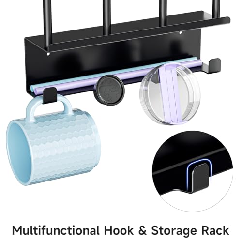 Wall Mounted Water Bottle Drying Rack with Lid & Straw Organizer, Metal Tumbler and Cup Dryer Stand, Space-Saving Drying and Storage Rack for Tumbler, Bottles, Baby Bottle & Glass (Black)