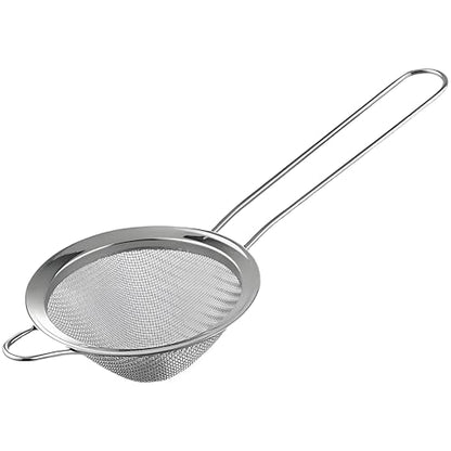 3-Piece Stainless Steel Fine Mesh Strainer Set - Conical Tea & Cocktail Filter for Loose Leaf, Food, Bar Use - Ergonomic Durable Kitchen Colander Tool