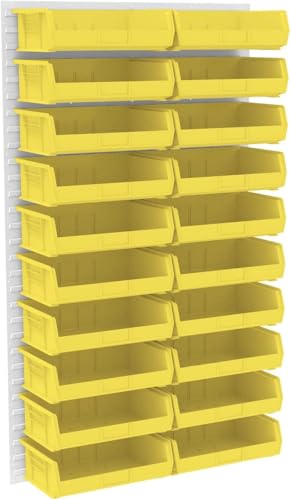 Akro-Mils 30255 AkroBins Plastic Storage Bins, Space-Saving Stackable Bins for Garage, Pantry, Craft Organization, 11" x 16" x 5", Yellow, 6-Pack - color: Yellow