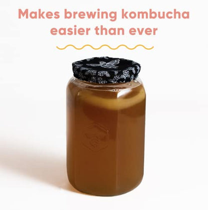 Craft A Brew - Kombucha Jar - for Kombucha Fermenting and Home Brewing - Includes Custom Cloth Cover - One Gallon Glass Jar - Proprietary Design - size: Without Spout
