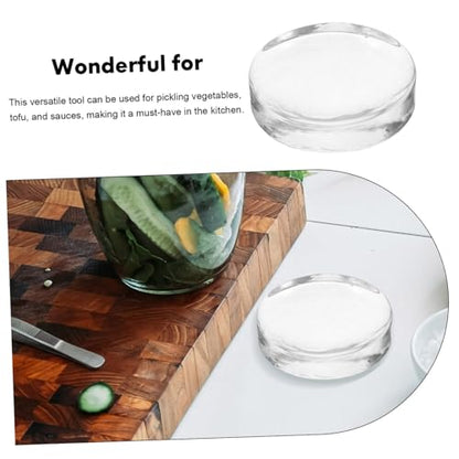 PRETYZOOM Heavy Glass Fermenting Weight for Wide Mouth Jars Sturdy Kitchen Tool for Pickling Canning and Fermentation for Homemade Vegetables