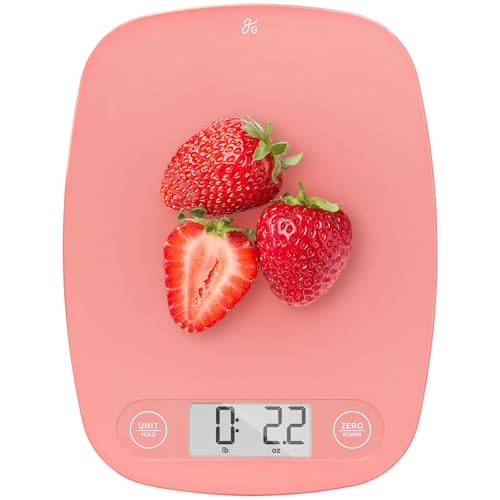 Greater Goods Food Scale – Digital Kitchen Scale, 1g Precision, Easy-Tare & Quick Conversion, Slim Compact Design, Durable & Portable | Ideal for Cooking, Baking & Meal Prep (Coral Pink) - color: Coral Pink