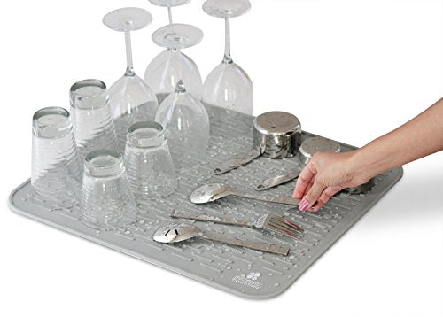 Silicone Dish Drying Mat - 30 x 24 - 3XL Large Dish Drying Mat, Counter top Mat, Dish Draining Mat, Sink Mat, Large Silicone Trivet (3XL, GREY) - color: Gray, size: 3XL
