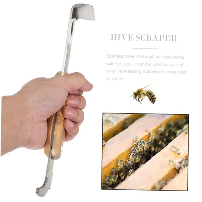 LIOOBO Beehive Frame Scraping Cleaner Beekeeping Suit Tool Hive Lifter Stainless Steel Pig Tail Knife Quick Safe Cleaning