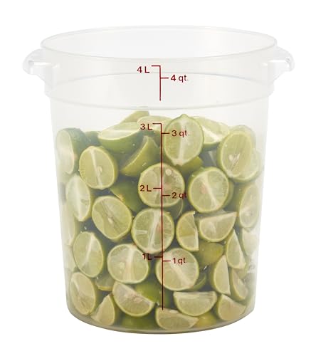 Cambro 4 Quart (QT) Food Storage Container (No Lid) - Restaurant Food Grade Bucket - for Dough Proofing and Brining (Translucent)