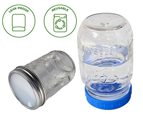 Leak Proof Platinum Silicone Sealing Lid Inserts/Liners for Mason Jars (10 Pack, Regular Mouth) - size: Regular Mouth