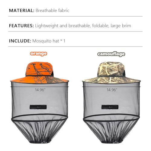 Beekeeping Veil Hat Collapsible Mesh Face Cover Breathable Head Protection (Camouflage)