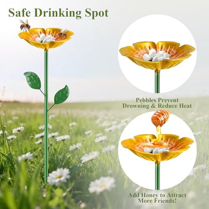 MYMULIKE Bee Watering Station for Garden, 4 Pack Bee Bath Cups for Garden Decor, Butterfly Feeder to Attract Pollinators as Watering Station
