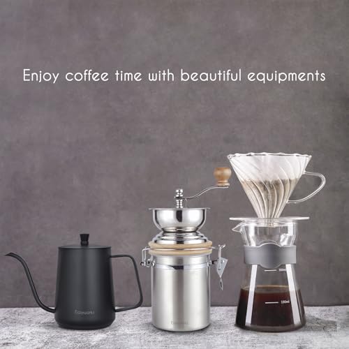 Easyworkz Gooseneck Pour Over Coffee Kettle 30 fl oz with Thermometer Stainless Steel Hand Drip Coffee Pot With Long Narrow Spout,Suitable for Induction Cookers - color: Black