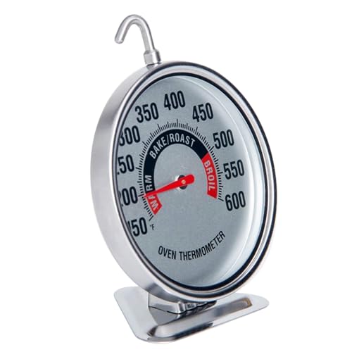 Oven Thermometer Extra Large 3" with Easy-Read Dial | 150-600F Pro Accurate Temp Gauge for Kitchen, Baking, Grill & Meat | Hang or Stand for Gas/Electric Ovens - size: Oven Thermometer-3 Inch
