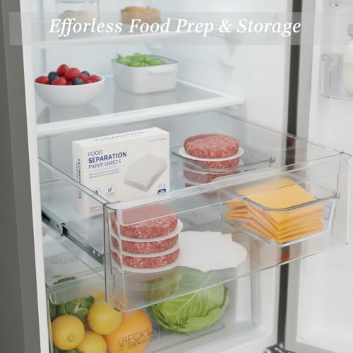 500-Count Pre-Cut Silicone Coated Parchment Sheets, Non-Stick Food Separation Paper for Freezer Storage, Burgers, Cheese, and Baked Goods, White - size: 7.87 x 3.15 x 2.36 in