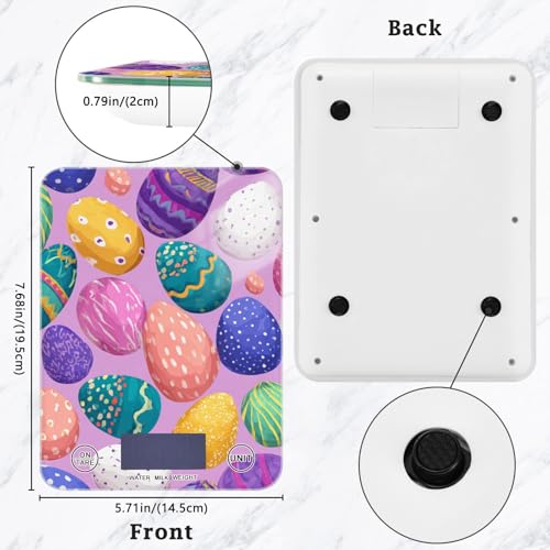 Food Scale Kitchen Scale for Baking Cooking Digital Food Weighing Measuring Scale Small Waterproof Electric Food Scale Colorful Cute Easter Eggs - color: Colorful Cute Easter Eggs