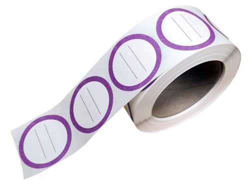 Water Soluble Labels for Food Containers – Dissolvable Kitchen Labels – No Sticky Residue – 2" Diameter, Two-Line Writable Surface, 200 Labels Per Roll (Purple) - color: Purple
