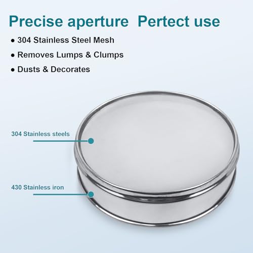 304 Stainless Steel Mesh Lab Sieve, 80 Mesh (0.2mm) Aperture Test Sieve, 7.9Inch(20cm) Diameter Economy Standard Analysis Sample Test Sieves for Industrial Laboratory Homes - size: 80Mesh(0.2mm)/Ф7.9in