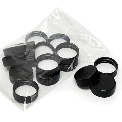 nicebottles - Clear Glass Woozy Bottles, 12 Oz (375ml) - Case of 12 Lovely Bottles Packed in Sturdy Box with 15 Black Screw Caps (Yes, That's 3 Extra Caps!)