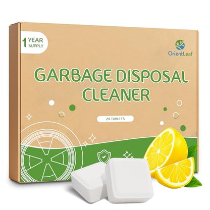ORIENTLEAF Garbage Disposal Cleaner and Deodorizer Tablets 24 Pack, 1 Year Supply Sink Cleaner, Reduce Odors, Kitchen Drain Maintenance Care - size: 1 Count (Pack of 24)