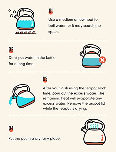 BELANKO 2.7 Quart Tea Kettle for Stovetops - Food Grade Stainless Steel Teapot with Loud Whistle, Cool-Touch Wood Pattern Handle, Rust-Resistant Whistling Kettle - Starry Cream - color: Starry Cream