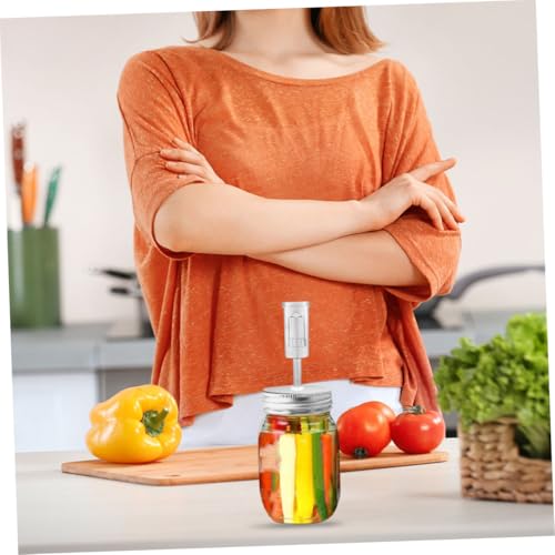 Fermenter Lids and Fermenting Kit for 87mm Wide Mouth Mason Jars with Airlock, Pickle Jar Accessories for Home Fermentation and Canning, 1 Lid + 1 Fermenter Set Random Color