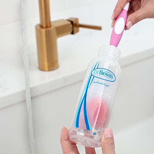 Dr. Brown's Reusable Sponge Baby Bottle Cleaning Brush + Soft Touch Bottle Brush, BPA-Free, Pink, 2-Pack - color: Pink Variety Pack, size: 2-Pack