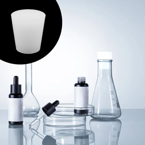10Pcs Silicone Stoppers,Standard 4# Rubber Stopper Bungs with 6 mm Aperture Single-Hole for Flask, Plug Holes, Lab - size: 4#