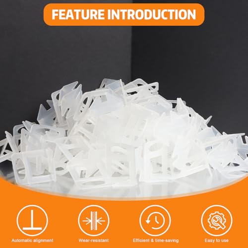 DGSL Tile Leveling System with Rubber Mallet, 2500-Piece 1/8 Inch Tile Spacers Clips Tile Tools, Tile Installation Tools for Professional Ceramic Tile and Stone Installation - size: 1/8 Inch*2500 Piece