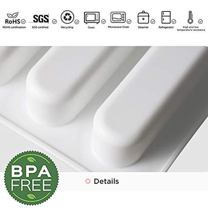 OCPO KITCHEN Eclair Silicone Mold for Baking Mousse Cake, 3D Silicone Baking Mold for Cakes French Pastry Chocolate Brownie, Cake Decoration, 3D Eclair Shape (8-Cavity) - style: Fashion Eclair (8-Cavity)