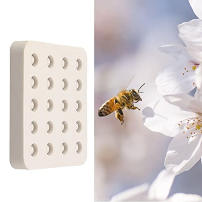 Dpofirs Beekeeping Rearing Box, Queen Rearing System Beekeeping Grafting Kit, Wax Queen Grafting Cups Silicone Beekeeping Beeswax Queen Cell Cups Making (4 Rows 96x92x14mm)