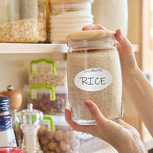 L LIKED 120 Stickers Dissolvable Food Labels for Containers 1 1/2" x 2 1/2" Canning Labels for Jars (Roll of 120) (1 Rolls) - size: 1 Roll - 120 Labels