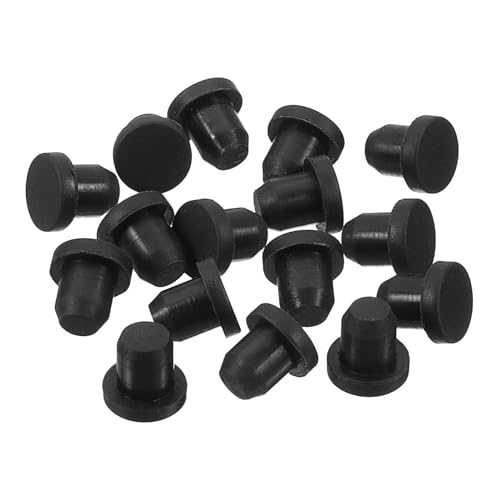 uxcell 32 Pieces Black Rubber Stopper, 6.5mm Plug Holes for 6-6.3mm/0.24-0.25" Hole - size: 6-6.3 mm