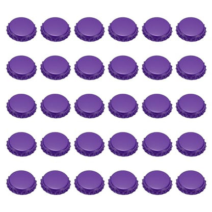 uxcell 60 Pcs Oxygen Absorbing Beer Bottle Caps, 32mm Pry Off Bulk Crown Caps Bottle Toppers for Soda Beer Wine Glass Bottles Home Brewing DIY Pendants or Craft Scrapbooks, Purple - color: Purple