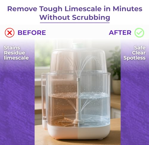 Skyis 48 Count Descaling Tablets for Baby Bottle Sterilizer & Washer, Compatible with Baby Brezza, Momcozy, Papablic & All Brands | Non-Toxic Limescale Remover