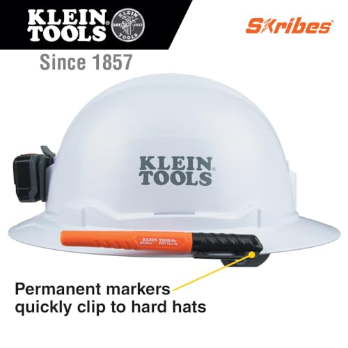 Klein Tools 8610112 Skribes Fine Tip Permanent Markers, Professional-Grade Ink, Multi-Surface Jobsite Marker for Wet, Dry and Oily Surfaces, Black, 12-Pack - style: 12-Pack Black