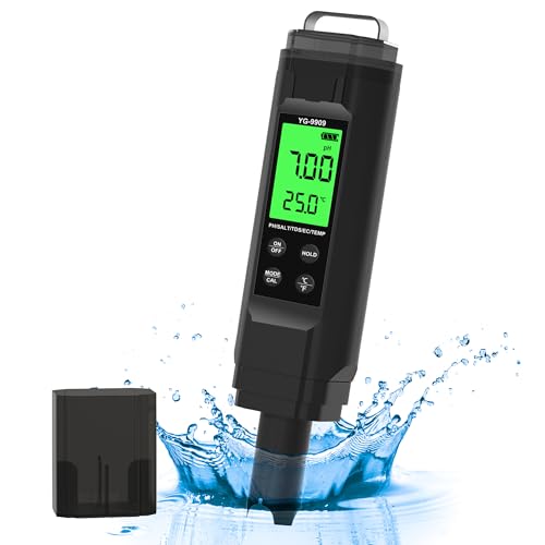 PH Meter,5 in 1TDS Meter,Salinity Tester,EC Meter,Temp,pH Meter for Water,TDS Meter Digital Water Tester,EC Meter Hydroponics,pH Tester Digital PPM Meter,Pool Salt Tester. - size: NEW 5 in 1