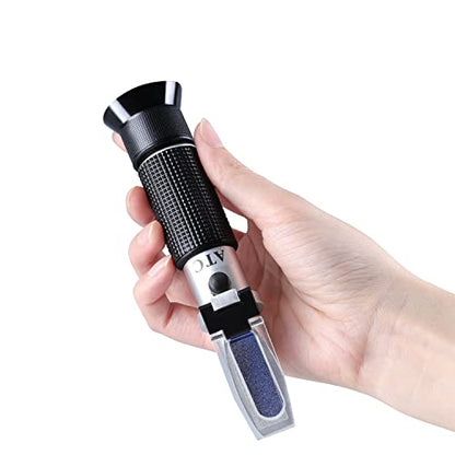 Brix Meter Refractometer 0~32%, LEERCHUANG Handheld Brix Refractometer Sugar Content Test, High Accurate Brix Measurement with ATC for Fruit Beverages & Juice - size: Brix: 0~32%