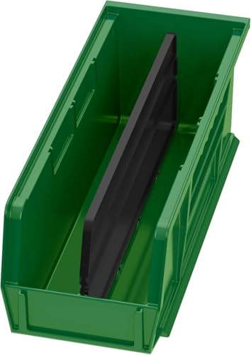 Akro-Mils 30224 AkroBins Plastic Storage Bins, Space-Saving Stackable Bins for Garage, Pantry, Craft Organization, 11" L x 4" W x 4" H, Green, 12-Pack - color: Green