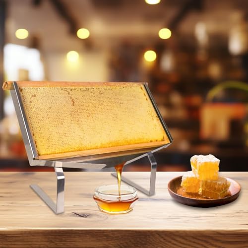 witbee Honeycomb Frame Display Stand, Stainless Steel Honey Uncapping Holder Frame Holder for Langstroth Frame for Beekeeping Restaurants Bakeries Catering Tableware Equipment